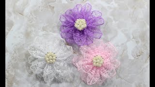 How To Make A Lace Kanzashi Flower