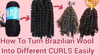 How To Curl Brazilian Wool / Diy Pixie Curls / Crotchet Hair Extension