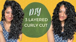 3 Layered Curly Cut | Curly Girl In Malayalam