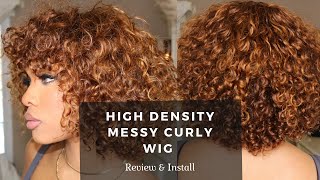 High Density Messy Curly Wig With A Bang
