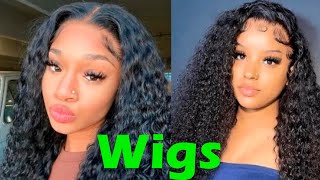 Frontal Wigs Curly Human Hair Wigs For Women Curly Baby Hair Edges.