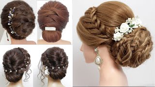 4 Easy Hairstyles. New Bridal Updo For Long.