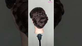 Easy And Quick Braid  Bun Hairstyle Tutorial  #Makup #Hairstyle #Short