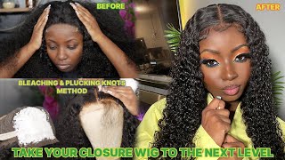 How To Make Your Closure Look Realistic & Like Scalp | Bleaching & Plucking Knots | Kisslove Hair