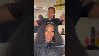 Silk Press On Black Women Hair
