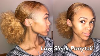 Low Sleek Ponytail/Puff On Thick Curly Hair