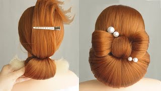 Cute Hairstyle For New Year - Easy Low Bun Hairstyle For Wedding