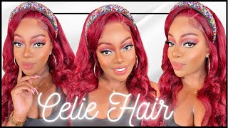 The Perfect Red Hair! 99J Color 5X5 Closure Wig | Celie Hair