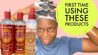 Wash Day On Relaxed Hair |Creme Of Nature Argan Oil Shampoo, Conditioner & Leave In Treatment