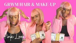 Kharyzma: Pink Bob Style Amazon Wig With Bangs| Grwm Pink Look