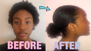 How To: Sleek Down Ponytail On Short 4C Hair || Detailed