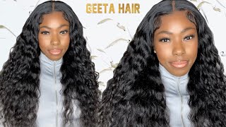 24 Inch Wig  Natural Crimp Curl Loose Deep Wave | Invisible & Glueless Lace Front Wig | Geeta Hair