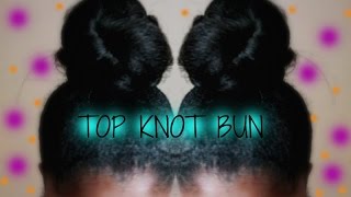 Top Knot  Bun With Kanekalon Braiding Hair|  Natural Hair -Type 4 |Beginner Friendly