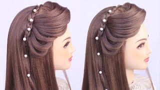 2 Simple Pretty Open Hairstyle For Wedding L Mehndi Hairstyle L Front Variation L Kashees Hairstyles