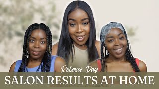Reminiscing On My Natural Hair While Getting A Relaxer Touch Up With Dark And Lovely | Denaj