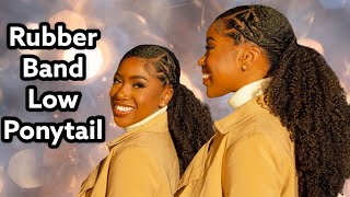 How To: Sleek Low Ponytail W/ Weave On Thick Natural Hair