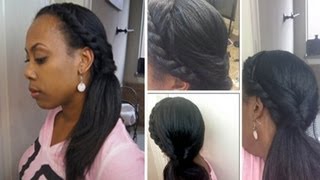 Casual Side Ponytail On Straight Natural Hair