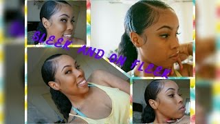 Natural Hair Sleek Ponytail With Extentions