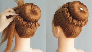 New High Bun Hairstyle For Wedding Or Party - Easy Hairstyle Updo