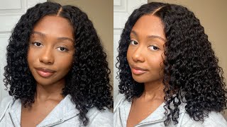 Quick & Easy Glueless Curly Bob Wig Install | Ft. Luvme Hair