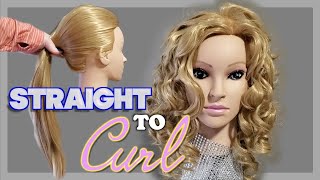 How To Curl Salon Mannequin Doll With Synthetic Hair