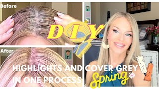 Diy | Highlight Your Hair And Cover Your Grey At Home In One Process | Lighten Your Hair For Spring!