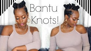 Bantu Knots On Short Hair!| Using Kanekalon Braiding Hair!