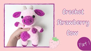 Crochet Strawberry Cow (Tiktok 2021) - Tutorial Part 1 (Updated) | Free Amigurumi Animal Pattern