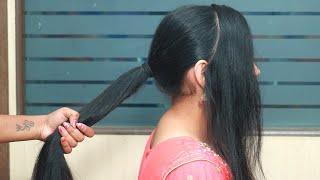 Messy Braid Hairstyle Without Extention / New South Indian Hairstyle / Hairstyles 2023