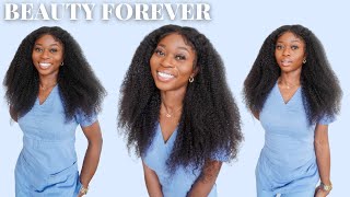 How I Install This Gorgeous Kinky Curly Wig With Baby Hair Ft. Beauty Forever Hair