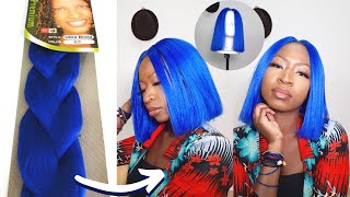 Diy Crochet Blue Wig Using Braiding Hair | Kanekalon Hair | Diy Crochet Wig | Belle_Graciaz