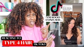 Reacting To Type 4 Hair Tik Tok Videos... A Lot Of Y'All Using The Wrong Hashtag