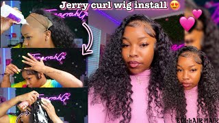 Start To Finish Jerry Curl Wig Install Ft. Eullair Hair.