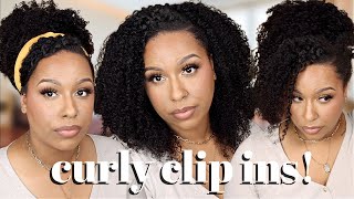  Curly Clip Ins On Type 4 Natural Hair! | + Versatile Styling Options | Ft. Curlsqueen