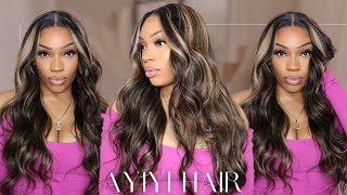 Affordable Highlighted 26" Body Wave Closure Wig   | Ft. Ayiyi Hair
