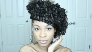 Natural Hair Updo With Kanekalon Hair> Goddess Braid
