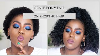 How To |Genie  Ponytail On Short 4C Natural Hair With 100% Kanekalon| Darling Braids Unboxing