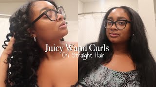 The Perfect Juicy Wand Curls On Straight Hair!! | Upart Wig