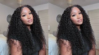 Quick & Easy Curly Closure Wig Install | No Bleaching Or Plucking | Unice Hair