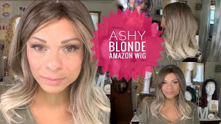 Ashy Blonde Wig Under $20!! Amazon Wig Review | Ombre Ash Blonde Wig | Full Cap |  #Tiatreatweek