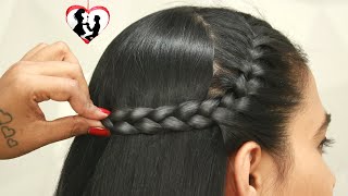 Beautiful Open Hairstyle For Girl | Simple Braid Hairstyle For Long Hair | Hairstyle For Medium Hair