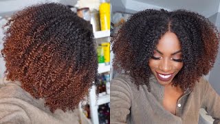 Best Natural Hair Hd Closure Wig! +Adding Colored Clip Ins To Kinky Curly Wig 3C/4A/4Chergivenhair