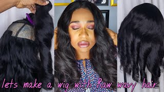 Lets Make A Wig Using Raw Hair From Enl Beauty || How To Make A Wig For Beginners