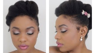 Quick & Easy Pin-Up Bridal/Wedding Updo On Type 4 Natural Hair