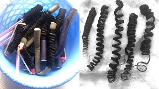 How To|| Precurl Kanekalon Braiding Hair Pt1 |Different Curl Patterns || Straw, Permrods, Flexy Rods