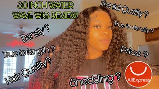 Cheap 30 Inch Water Wave Aliexpress Frontal Wig Review (Not A Sponsored Video!)