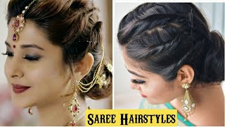 Easy Front Braids Wedding Guest Hairstyle | Saree Hairstyle #Hairstyles #Sareehairstyle #Shorts