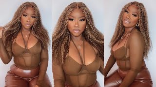 Bomb Caramel & Chocolate Curly Lace Front Wig Install Ft Nadula Hair | The Tastemaker