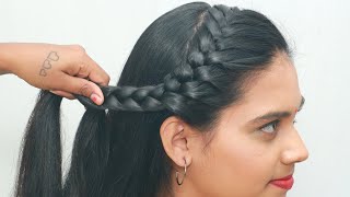 Best Hairstyle For Medium Hair Girls | Very Easy Hairstyle Using Trick | Hairstyle For All Cccasion