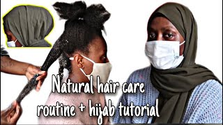 Hijabi Natural Hair Care Routine | Simple Hijab Tutorial For Beginners #Afrohijabi #Type4Hair #Hair